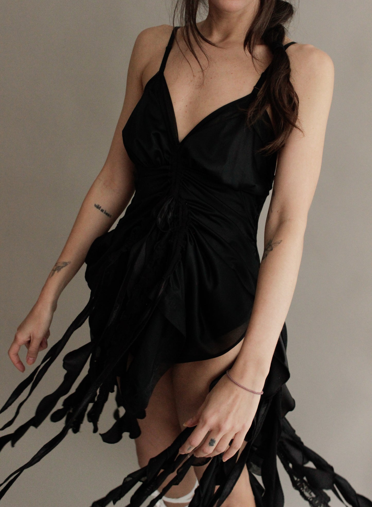 AURELIAS SLIP DRESS MESH BLK