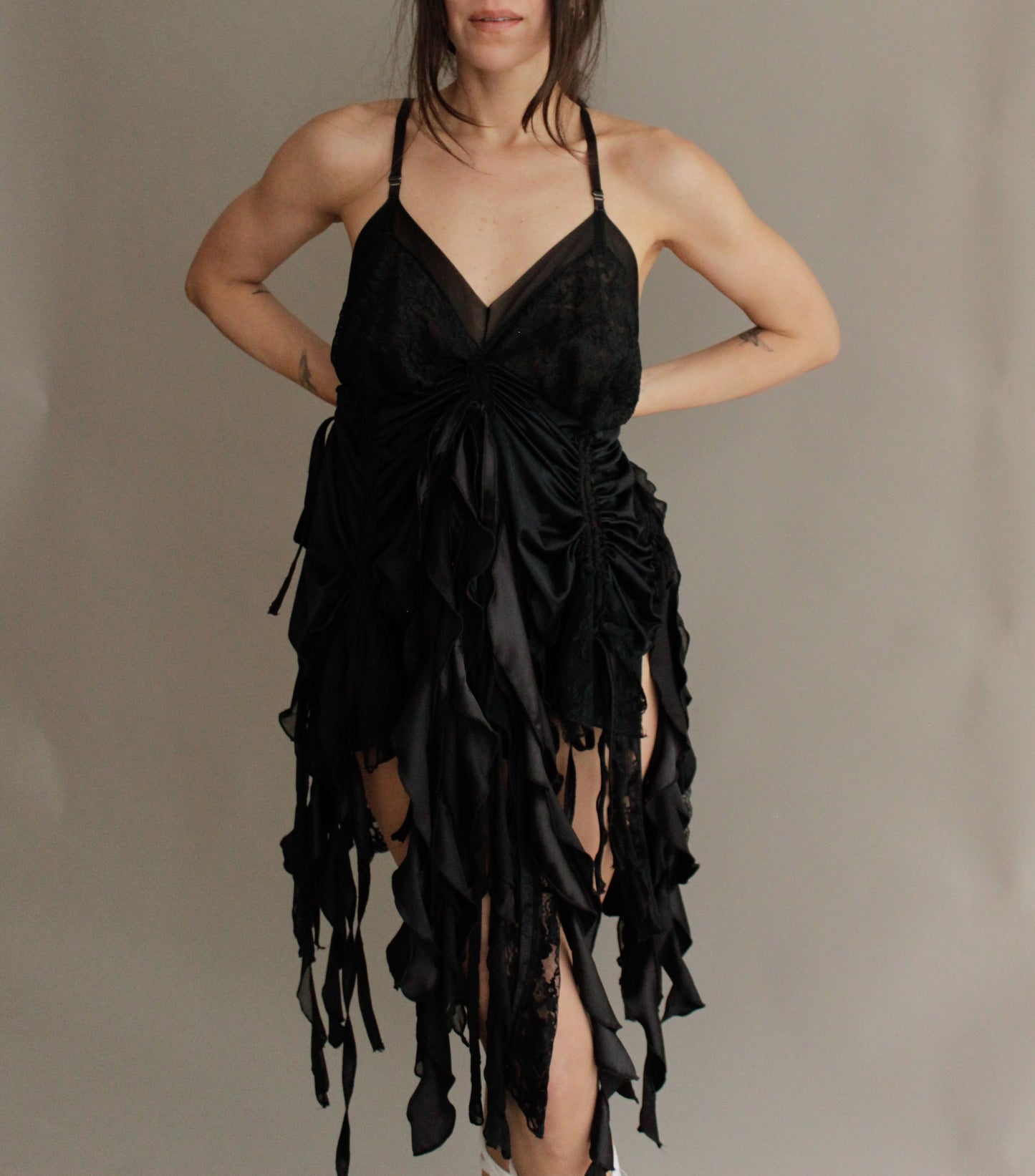 AURELIAS SLIP DRESS MESH BLK