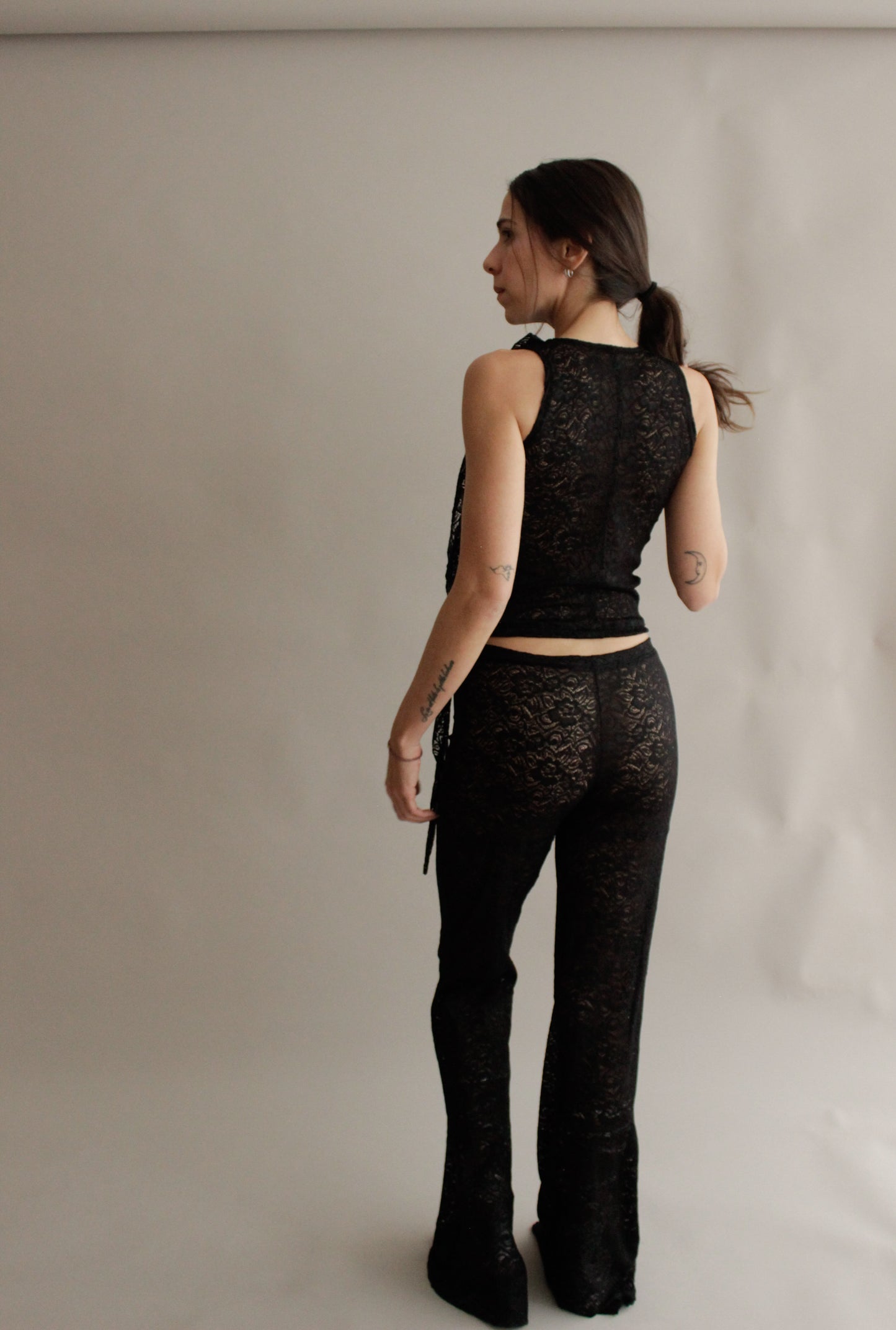 DEAD STOCK LACE PANTS BLK